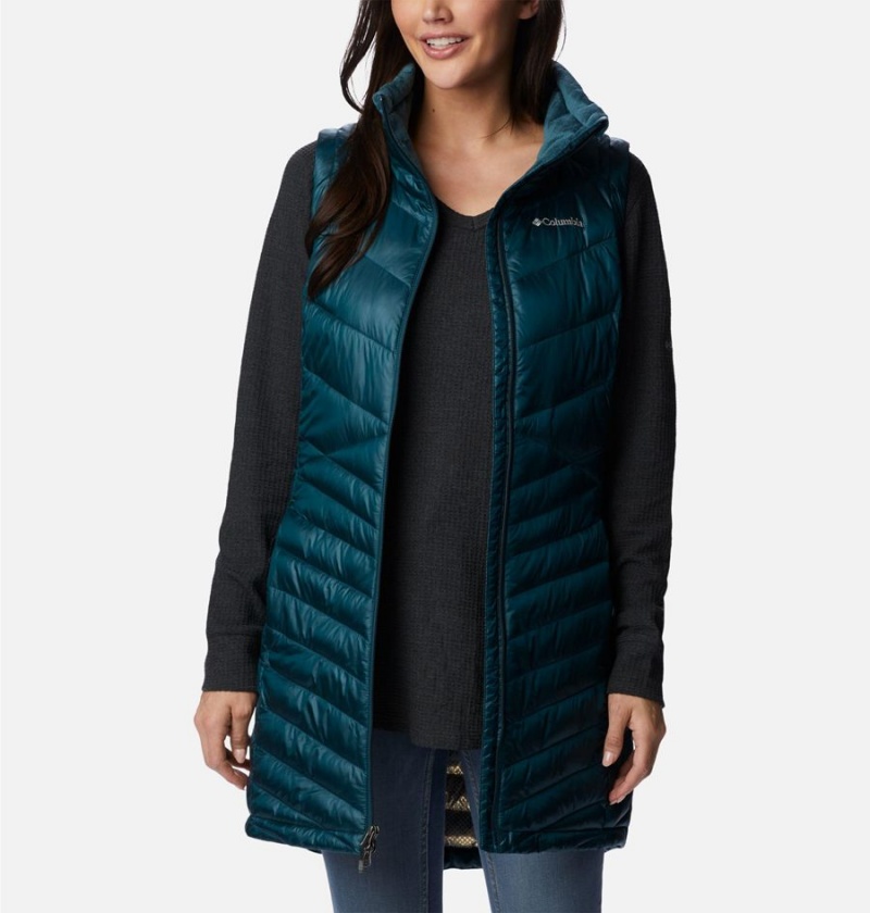 Turquoise Women's Columbia Joy Peak Long Vest | MFWLN-0619