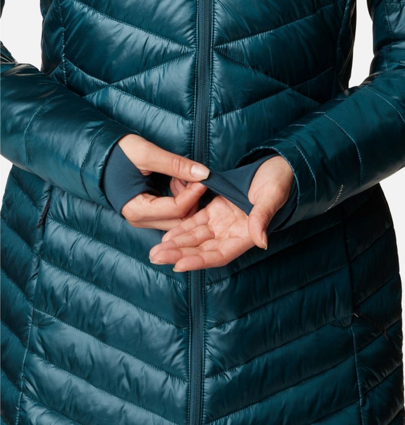 Turquoise Women's Columbia Joy Peak Mid Insulated Hooded Puffer Jacket | IDQXR-5427