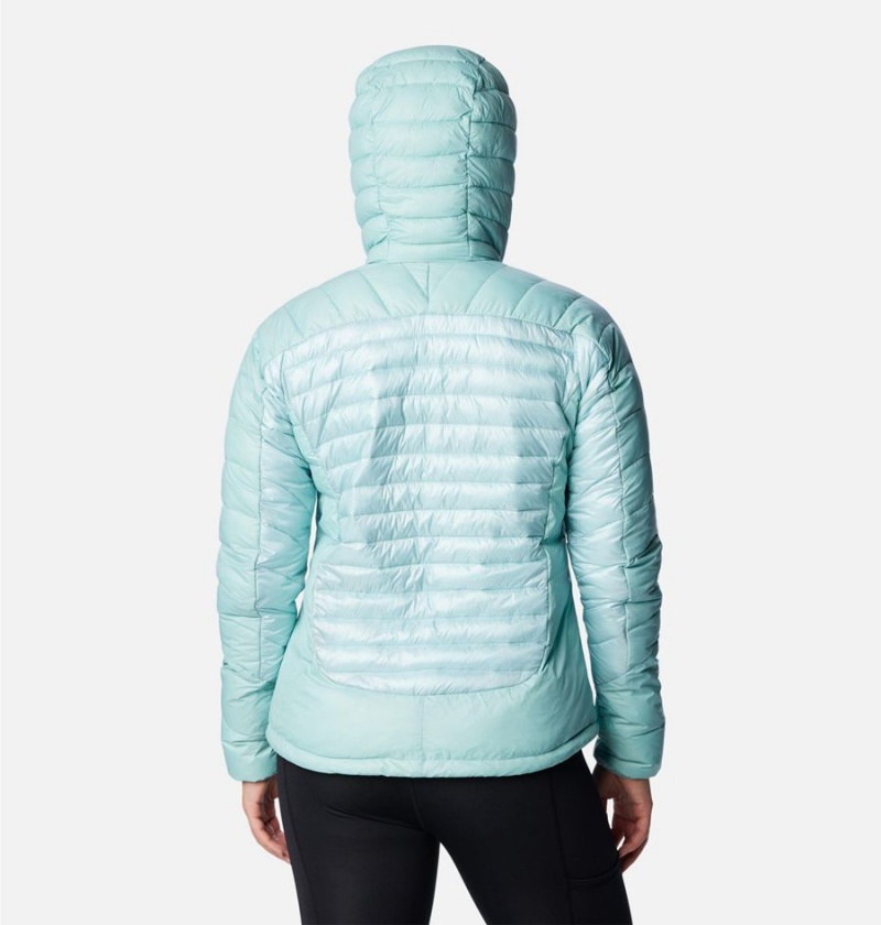 Turquoise Women's Columbia Labyrinth Loop Insulated Hooded Puffer Jacket | UXLEP-6820