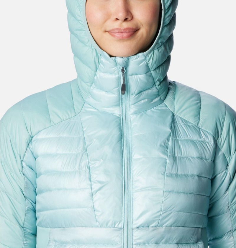 Turquoise Women's Columbia Labyrinth Loop Insulated Hooded Puffer Jacket | UXLEP-6820