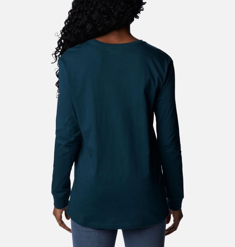 Turquoise Women's Columbia North Cascades Long Sleeve T-Shirt | KINAD-7905