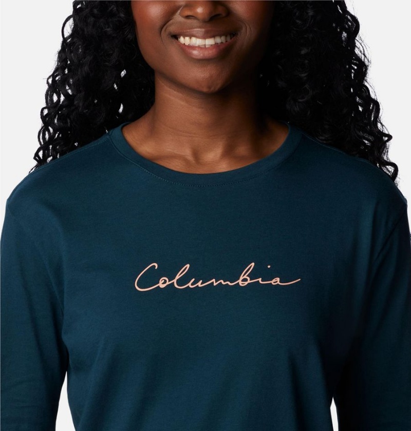 Turquoise Women's Columbia North Cascades Long Sleeve T-Shirt | KINAD-7905