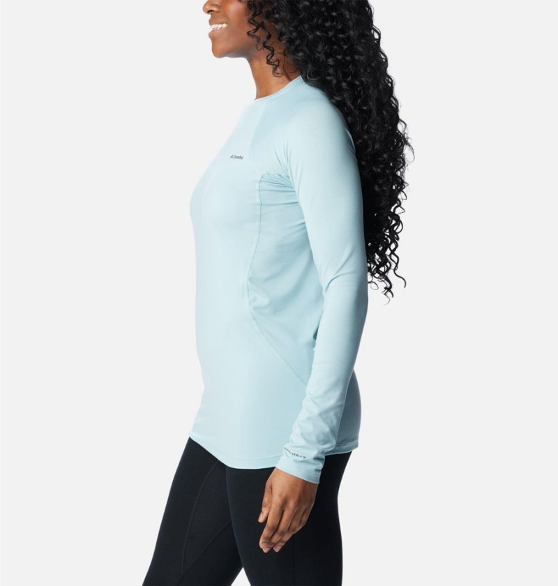 Turquoise Women's Columbia Omni Heat Midweight Baselayer Crew T-Shirt | JMPUA-7094