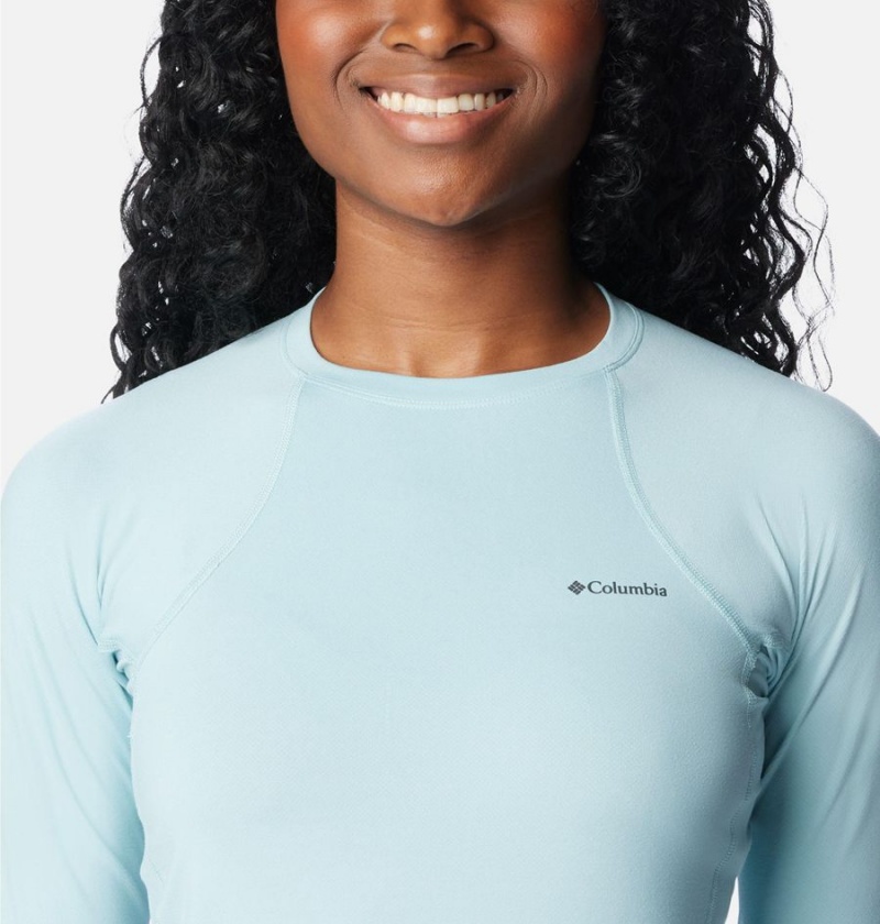 Turquoise Women's Columbia Omni Heat Midweight Baselayer Crew T-Shirt | JMPUA-7094