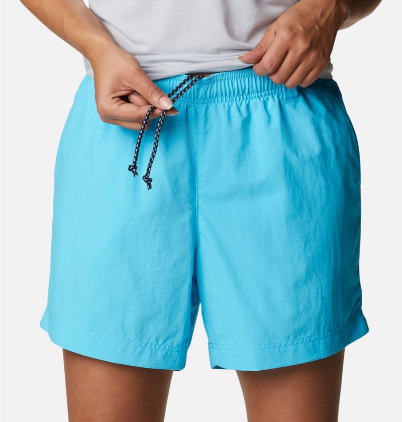 Turquoise Women's Columbia PFG Backcast Water Shorts | ZKGDC-7569