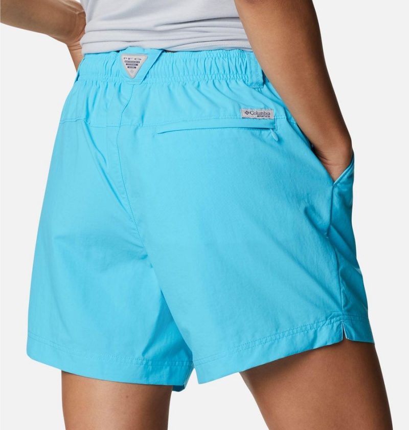 Turquoise Women's Columbia PFG Backcast Water Shorts | ZKGDC-7569