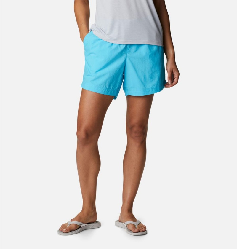 Turquoise Women\'s Columbia PFG Backcast Water Shorts | ZKGDC-7569