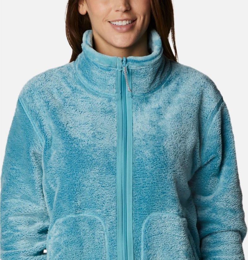 Turquoise Women's Columbia PFG Slack Water Reversible Fleece Jacket | OHLTS-3047