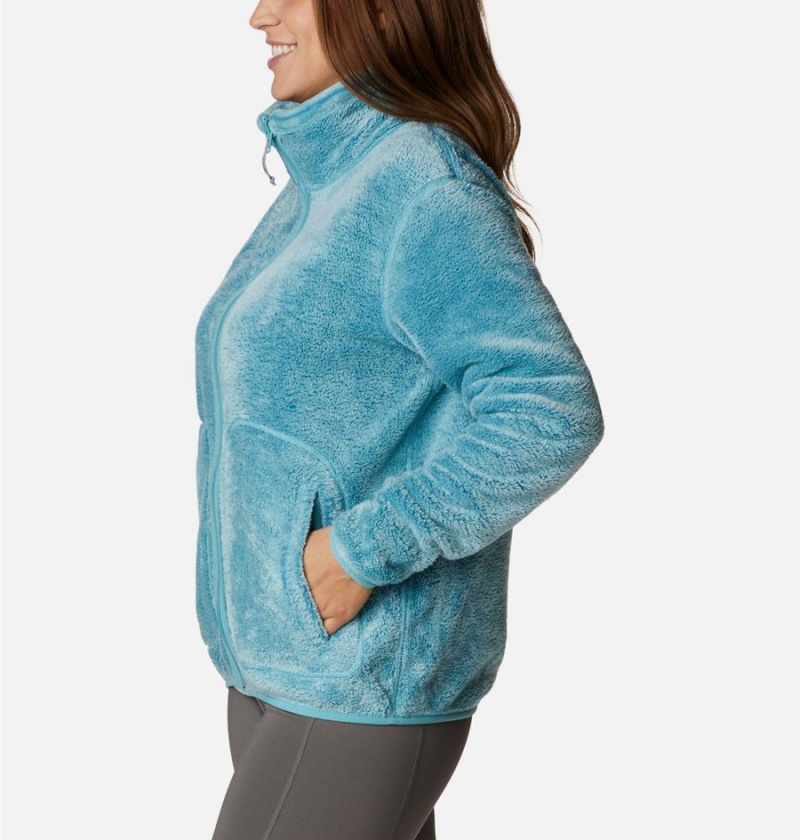 Turquoise Women's Columbia PFG Slack Water Reversible Fleece Jacket | OHLTS-3047