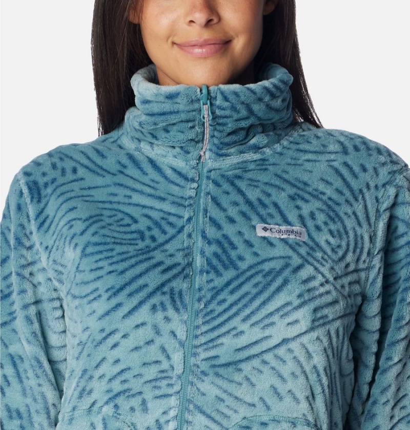 Turquoise Women's Columbia PFG Slack Water Reversible Fleece Pullover | EBSVU-3107