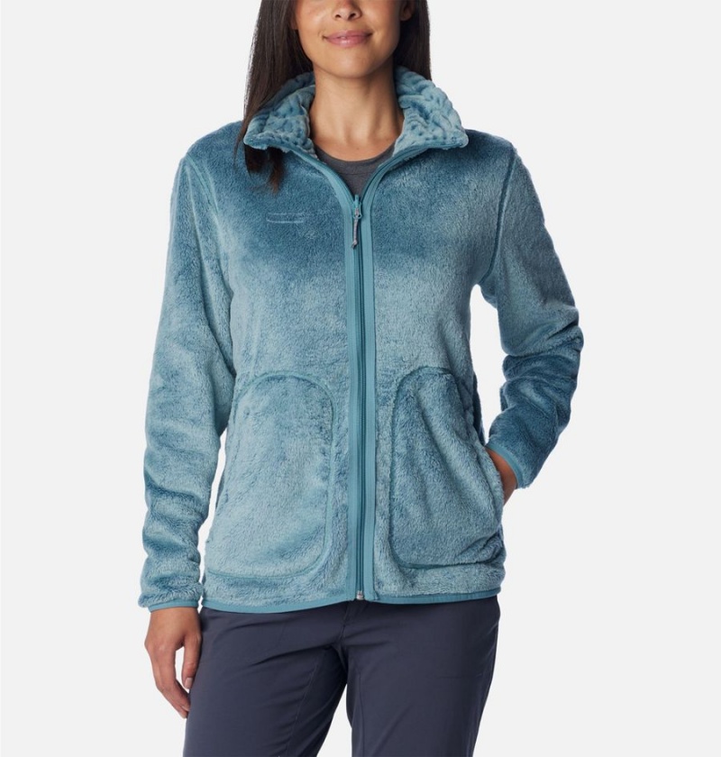 Turquoise Women's Columbia PFG Slack Water Reversible Fleece Pullover | EBSVU-3107