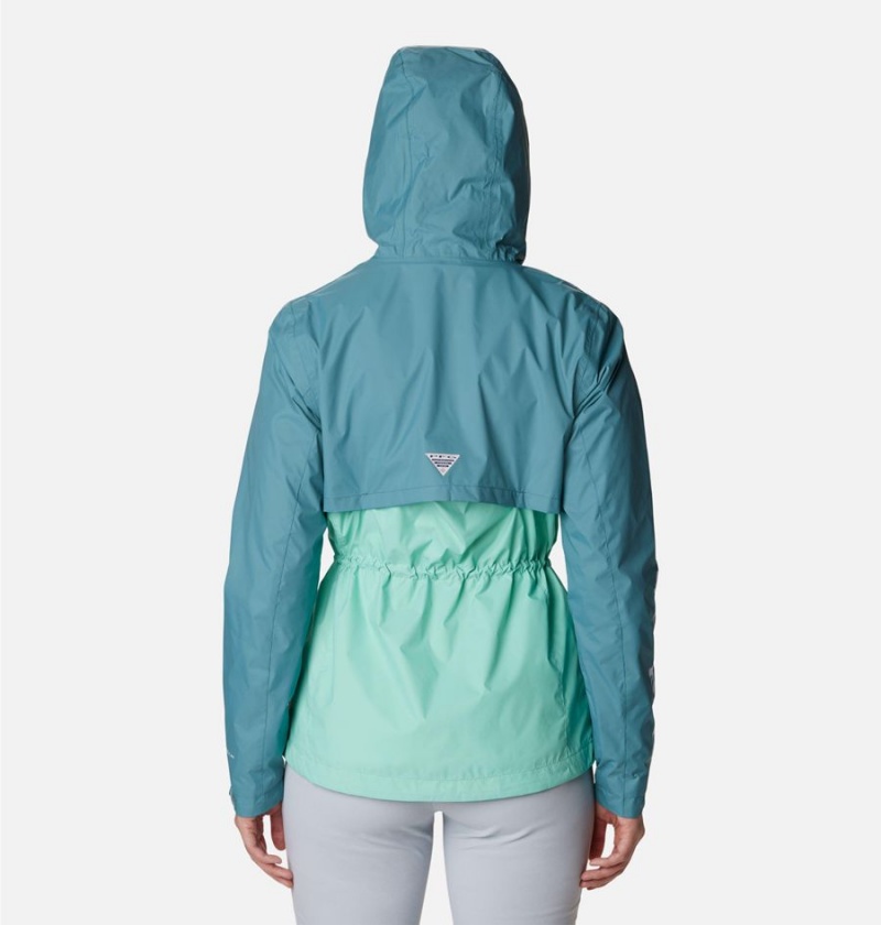 Turquoise Women's Columbia PFG Storm Rain Jacket | ZWIUQ-4720