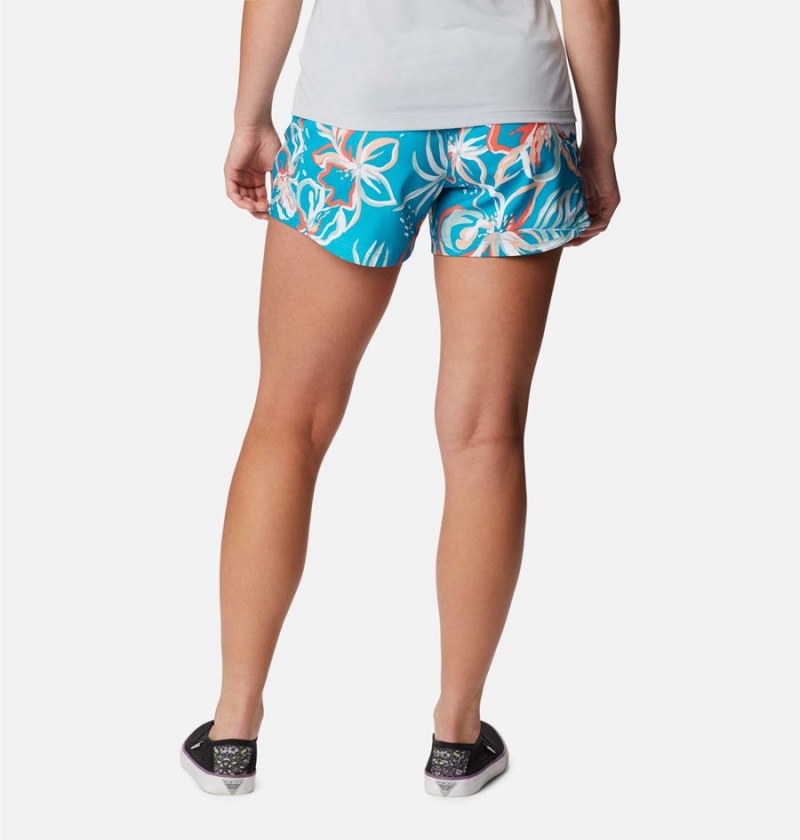 Turquoise Women's Columbia PFG Super Tamiami Pull-On Shorts | UOAQV-2078