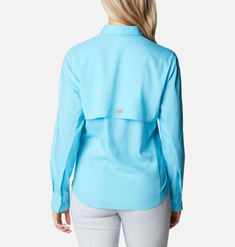 Turquoise Women's Columbia PFG Tamiami II Long Sleeve Shirt | HNAUJ-9645