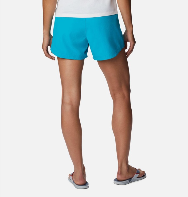 Turquoise Women's Columbia PFG Tamiami Pull-On Shorts | FZBTP-2516