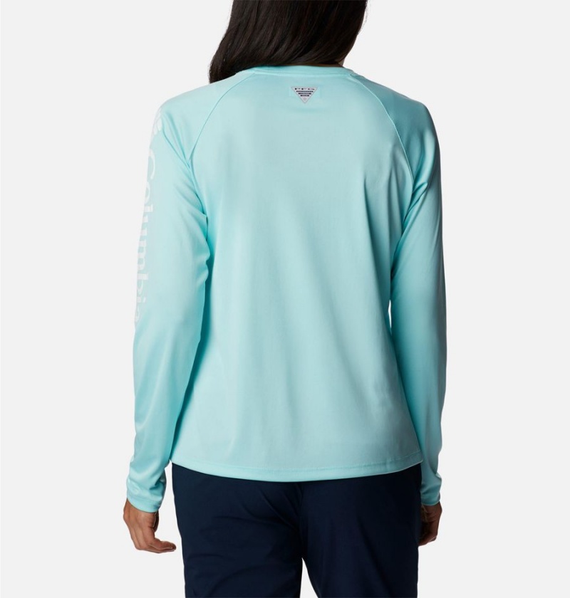 Turquoise Women's Columbia PFG Tidal II Long Sleeve T-Shirt | SDJWU-4759