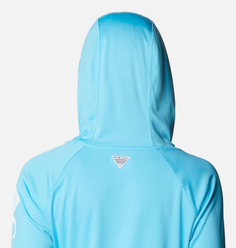 Turquoise Women's Columbia PFG Tidal Tee Hoodie | PRDZF-2937