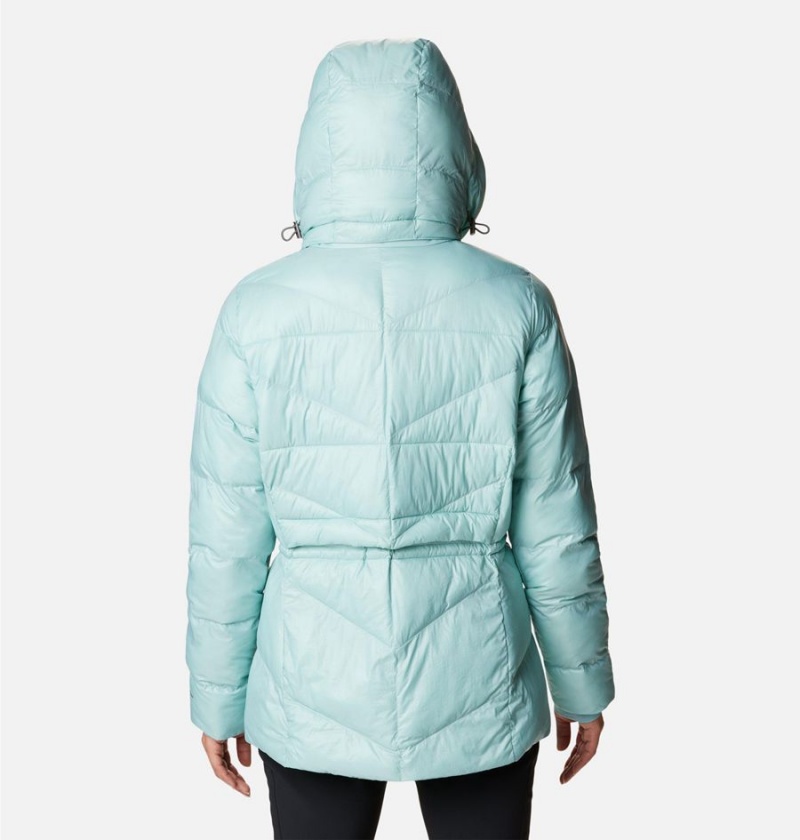 Turquoise Women's Columbia Peak to Park II Insulated Hooded Puffer Jacket | HUPAG-6104