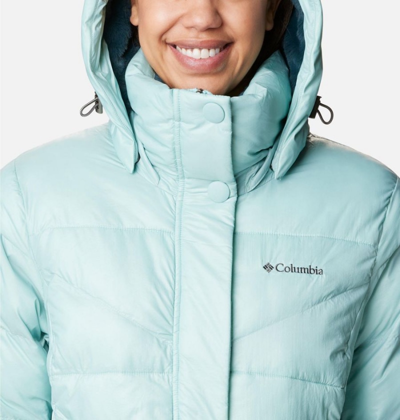 Turquoise Women's Columbia Peak to Park II Insulated Hooded Puffer Jacket | HUPAG-6104