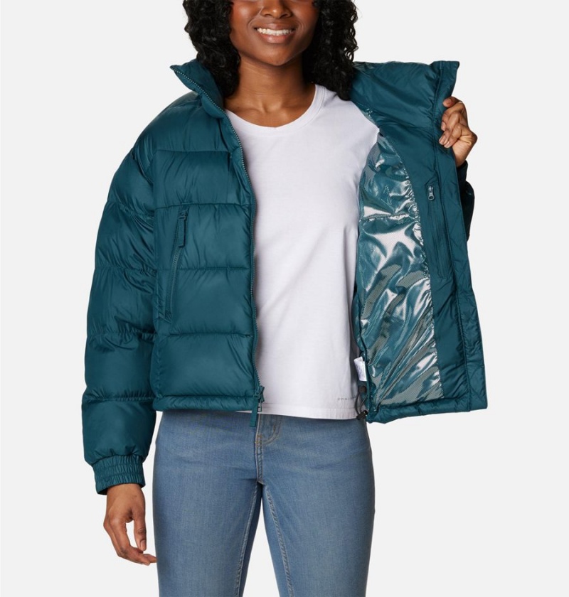 Turquoise Women's Columbia Pike Lake II Cropped Puffer Jacket | EUMDW-8624