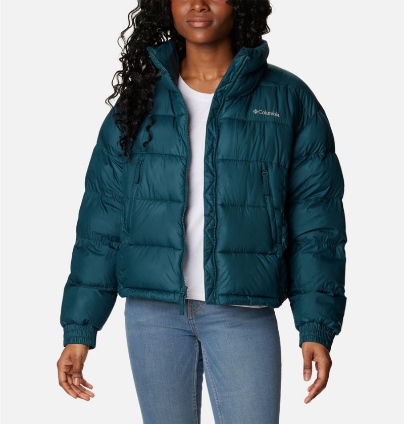 Turquoise Women's Columbia Pike Lake II Cropped Puffer Jacket | EUMDW-8624