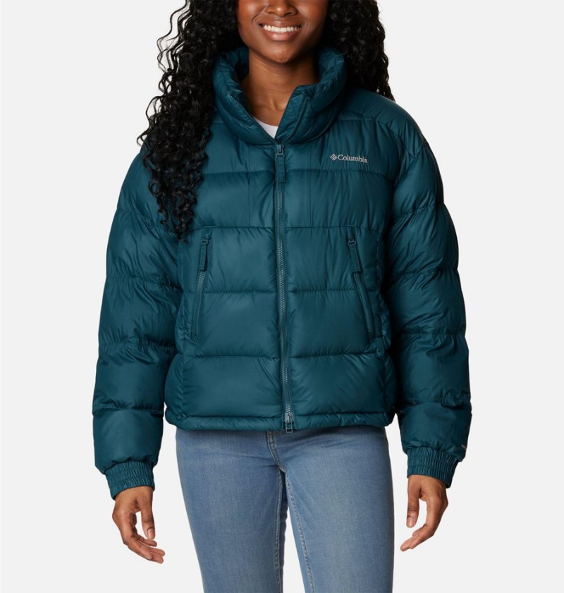 Turquoise Women\'s Columbia Pike Lake II Cropped Puffer Jacket | EUMDW-8624