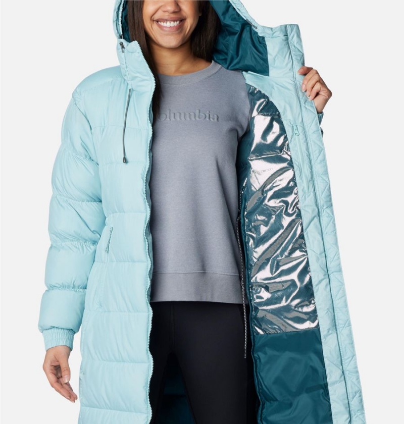 Turquoise Women's Columbia Pike Lake II Long Puffer Jacket | WCDQJ-3916