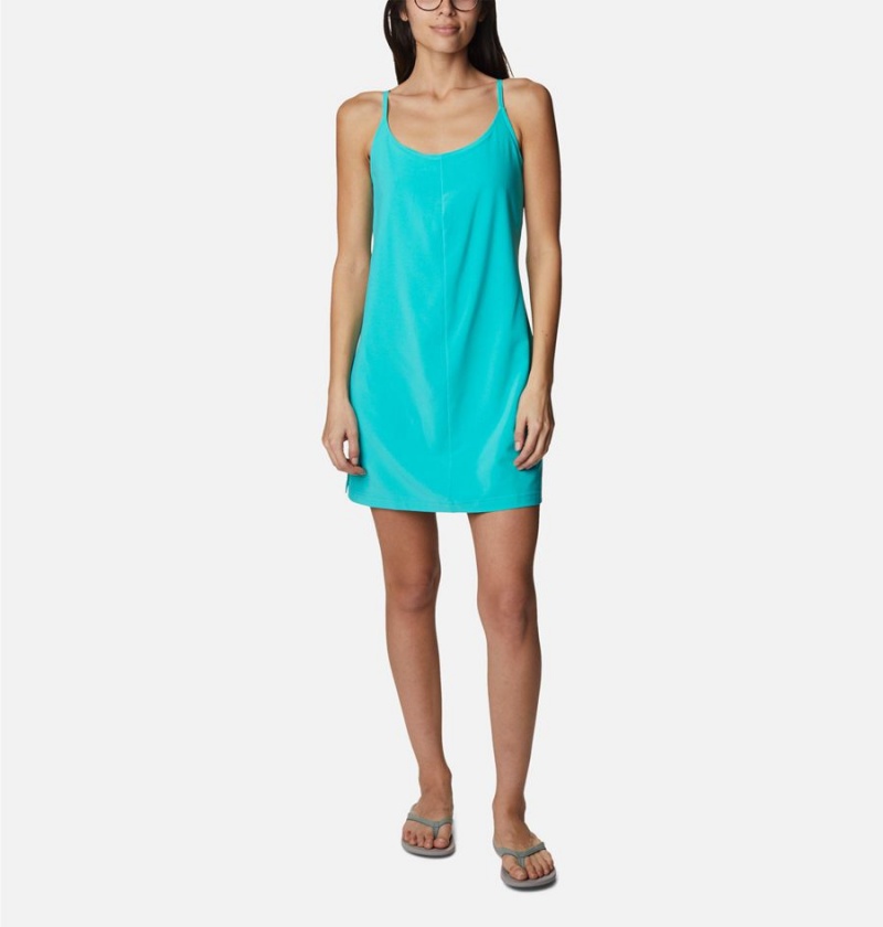 Turquoise Women\'s Columbia Pleasant Creek Stretch Dress | GLNTO-0743