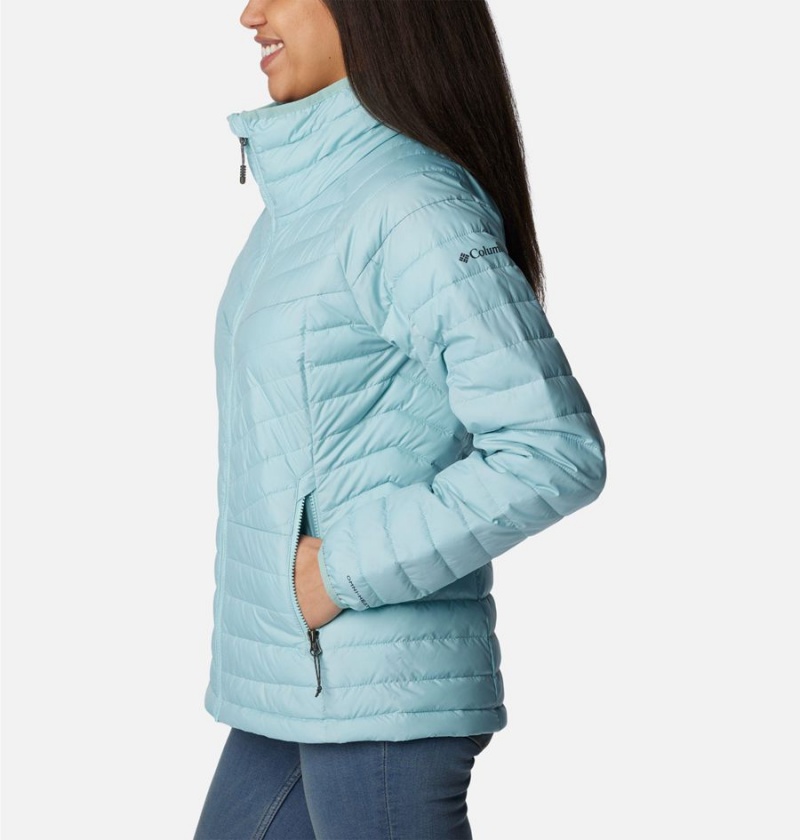 Turquoise Women's Columbia Powder Lite II Full Zip Puffer Jacket | VBLPQ-9182