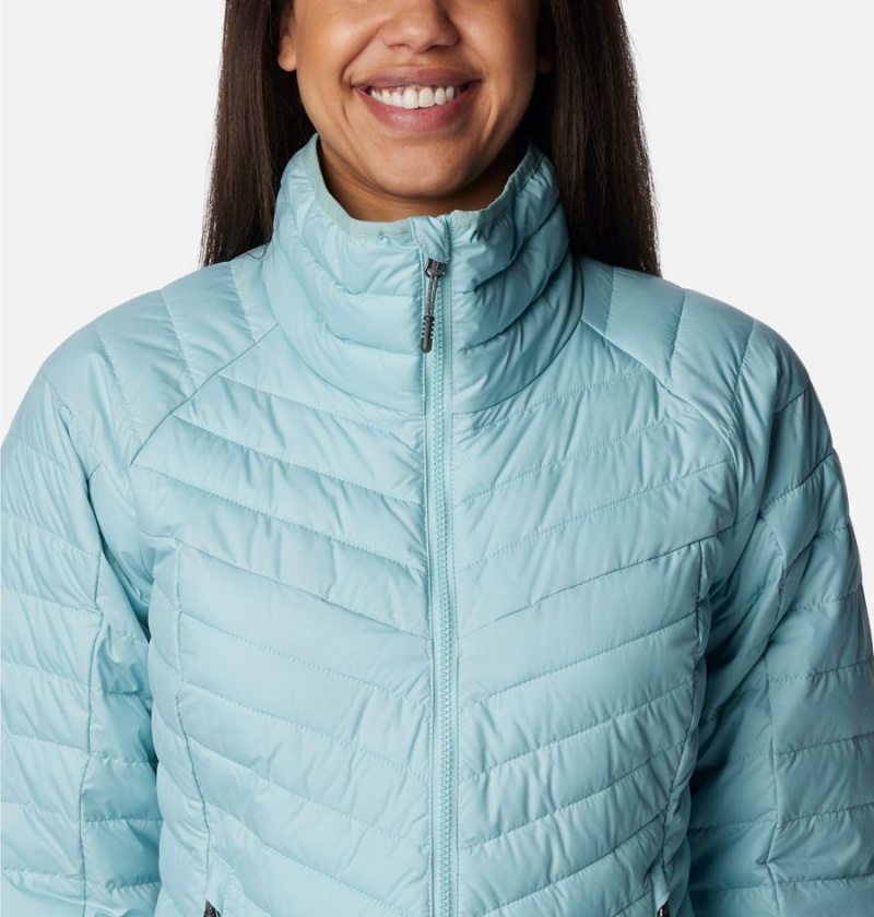 Turquoise Women's Columbia Powder Lite II Full Zip Puffer Jacket | VBLPQ-9182