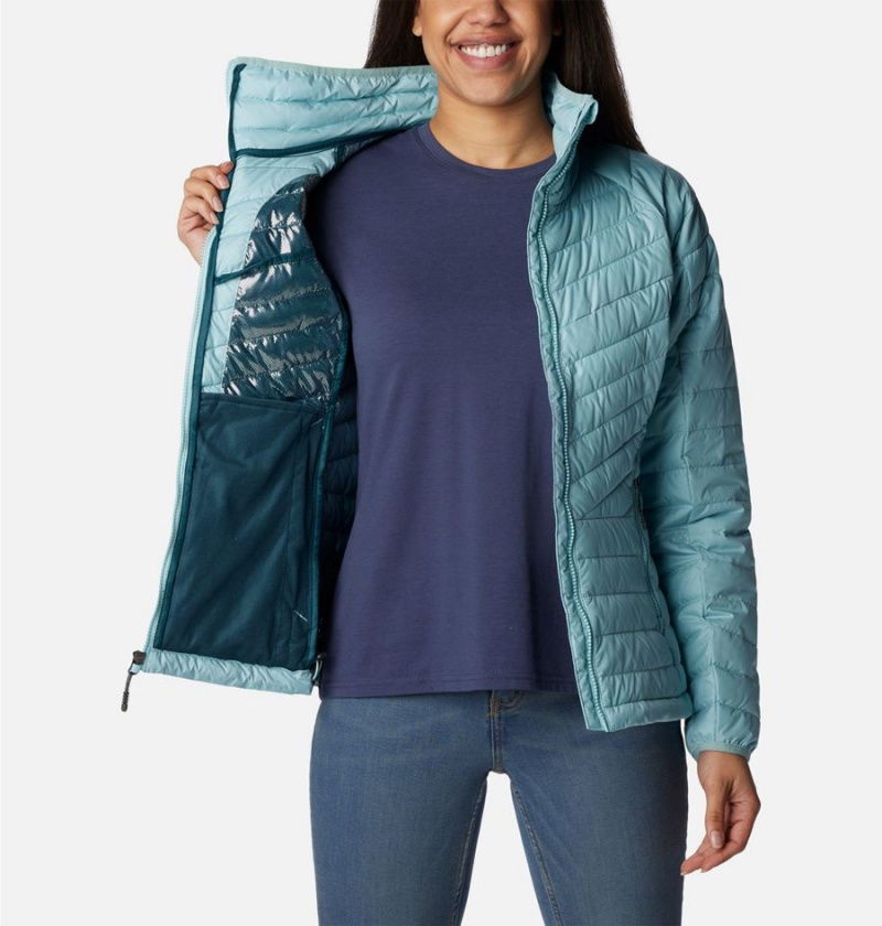 Turquoise Women's Columbia Powder Lite II Full Zip Puffer Jacket | VBLPQ-9182