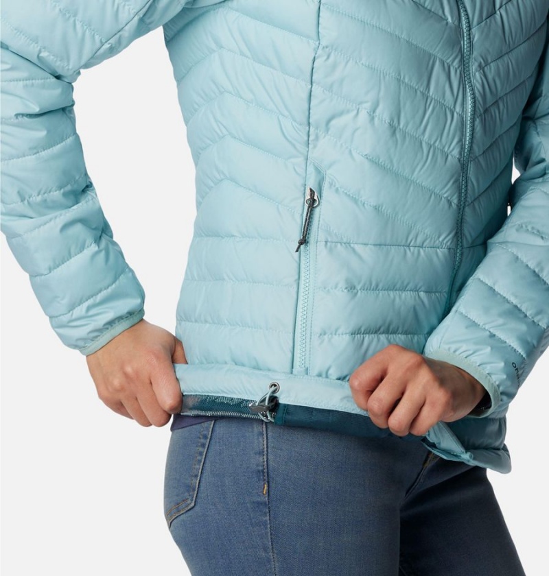 Turquoise Women's Columbia Powder Lite II Full Zip Puffer Jacket | VBLPQ-9182