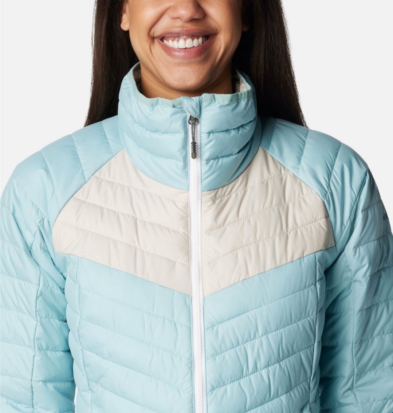 Turquoise Women's Columbia Powder Lite II Full Zip Puffer Jacket | GFNQT-1074