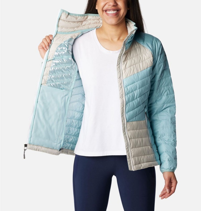 Turquoise Women's Columbia Powder Lite II Full Zip Puffer Jacket | GFNQT-1074