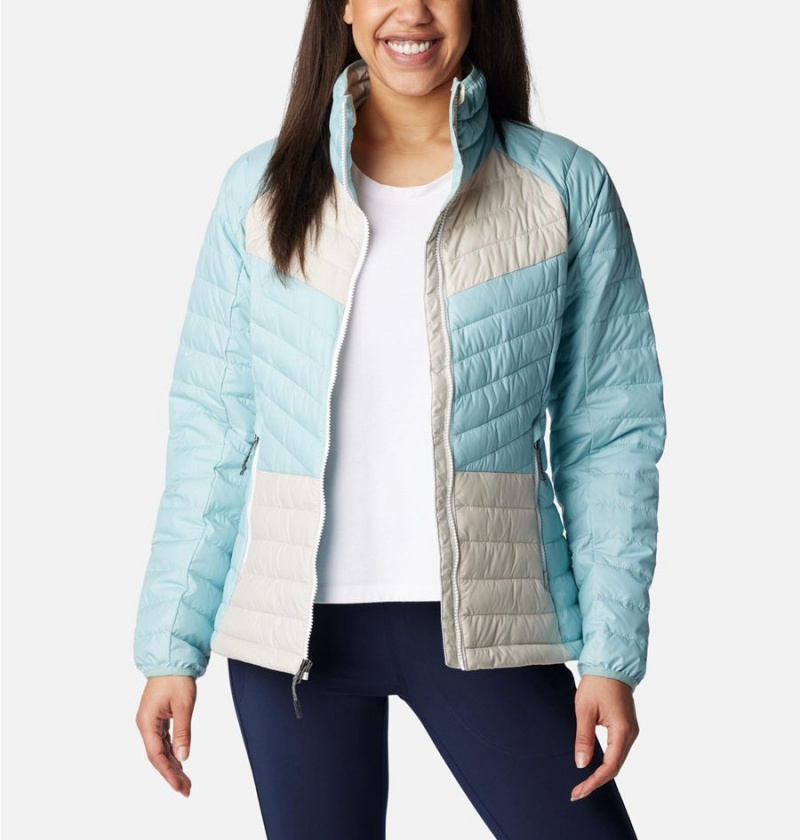 Turquoise Women's Columbia Powder Lite II Full Zip Puffer Jacket | GFNQT-1074