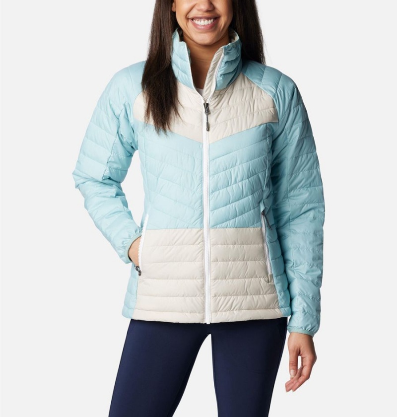 Turquoise Women\'s Columbia Powder Lite II Full Zip Puffer Jacket | GFNQT-1074