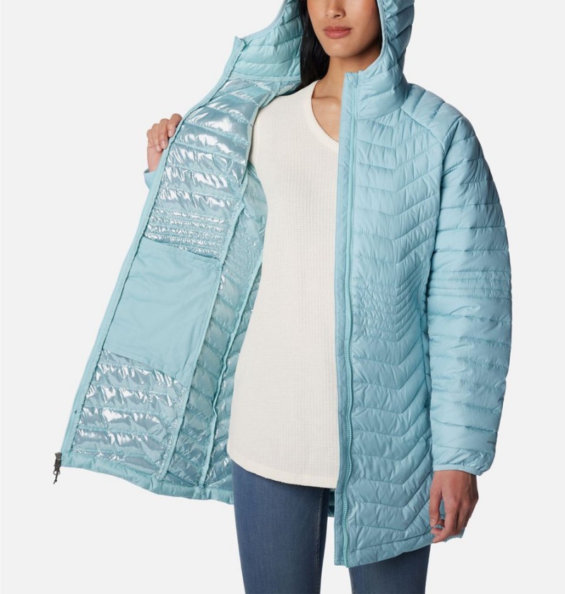 Turquoise Women's Columbia Powder Lite Mid Puffer Jacket | PAGQI-0712