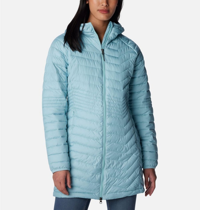 Turquoise Women\'s Columbia Powder Lite Mid Puffer Jacket | PAGQI-0712