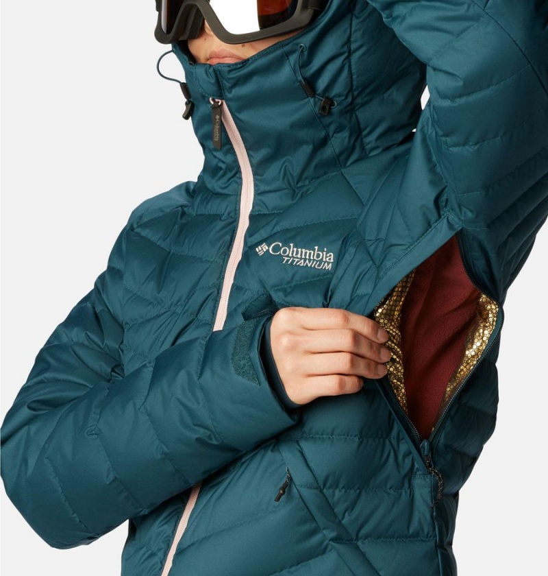 Turquoise Women's Columbia Roaring Fork Puffer Jacket | PIDER-5123