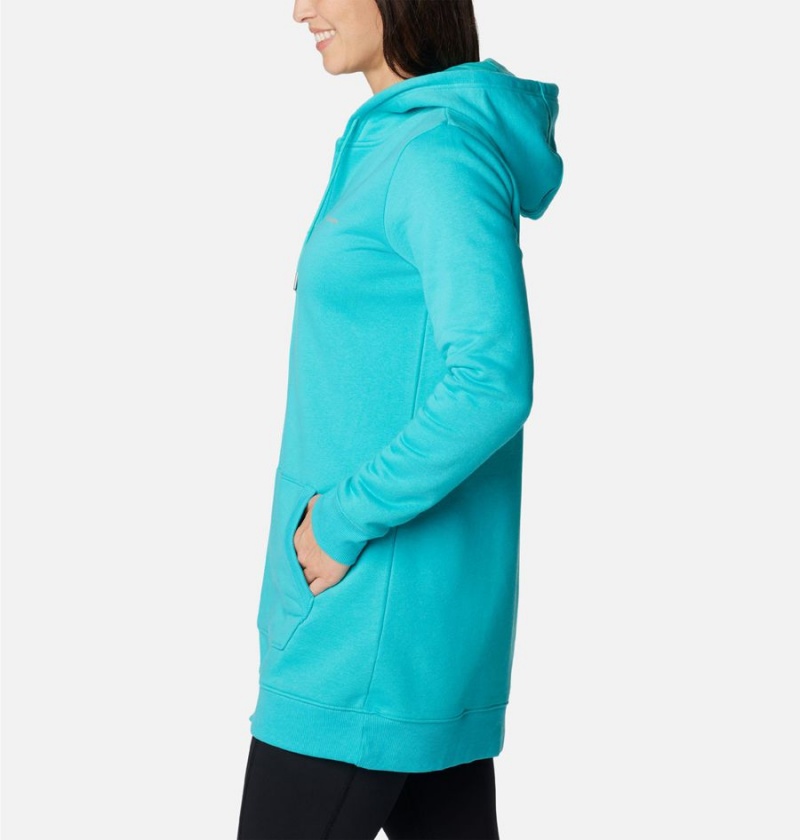 Turquoise Women's Columbia Rush Valley Long Full Zip Hoodie Fleece Jacket | MQJSR-5071