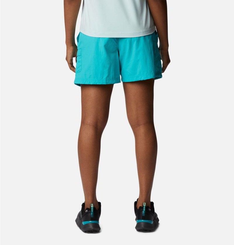 Turquoise Women's Columbia Sandy River Cargo Shorts | RFALW-9436