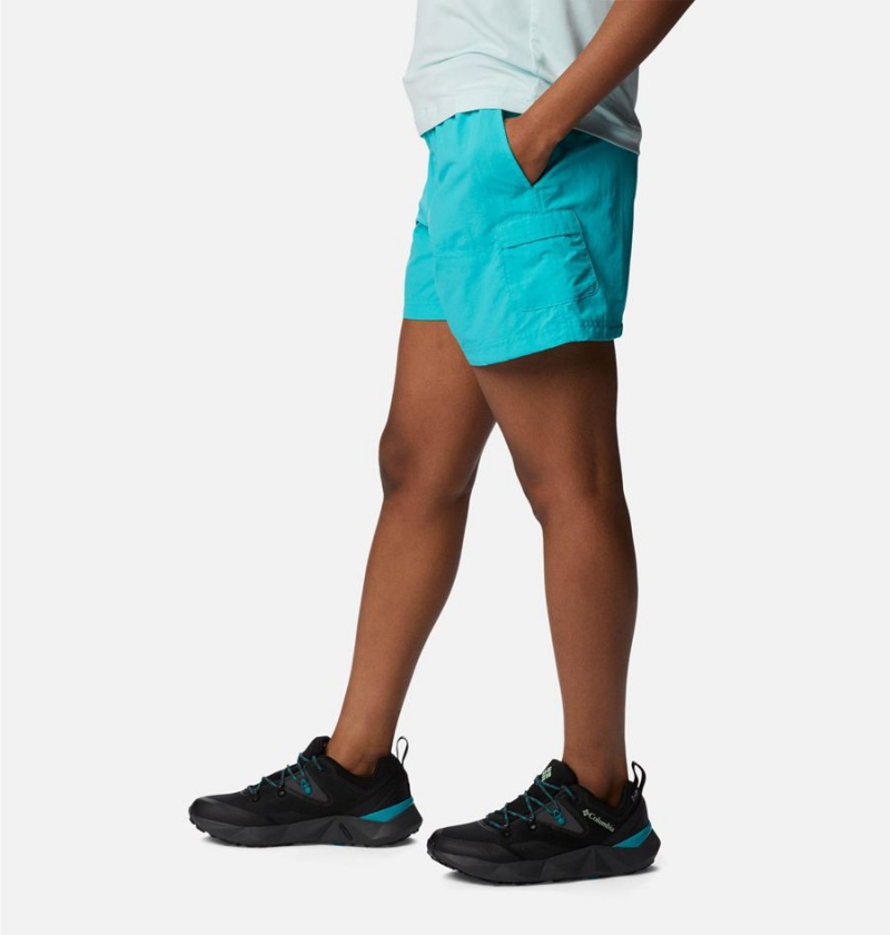 Turquoise Women's Columbia Sandy River Cargo Shorts | RFALW-9436