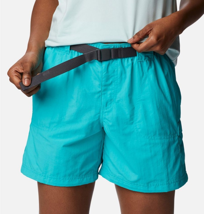 Turquoise Women's Columbia Sandy River Cargo Shorts | RFALW-9436