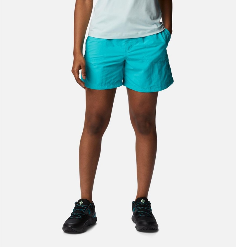 Turquoise Women\'s Columbia Sandy River Cargo Shorts | RFALW-9436