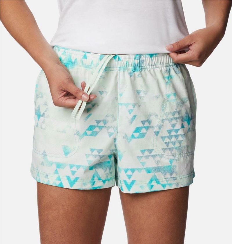 Turquoise Women's Columbia Sandy River II Printed Shorts | HOSPF-1563