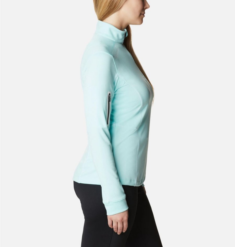 Turquoise Women's Columbia Shotgun Quarter Zip Golf Pullover | AVFRJ-3609