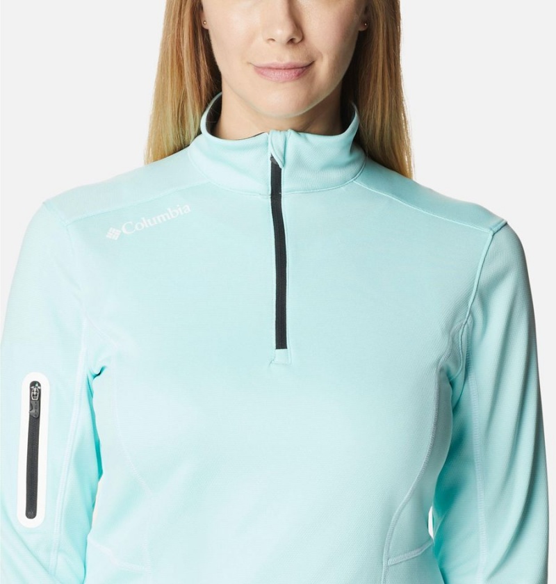 Turquoise Women's Columbia Shotgun Quarter Zip Golf Pullover | AVFRJ-3609