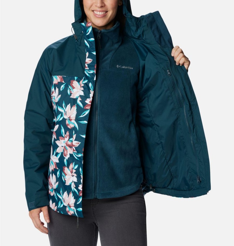 Turquoise Women's Columbia Tunnel Falls II Interchange 3 In 1 Jackets | JUOTP-3180