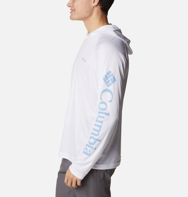 White Men's Columbia Fork Stream Hoodie | JFZAM-4036