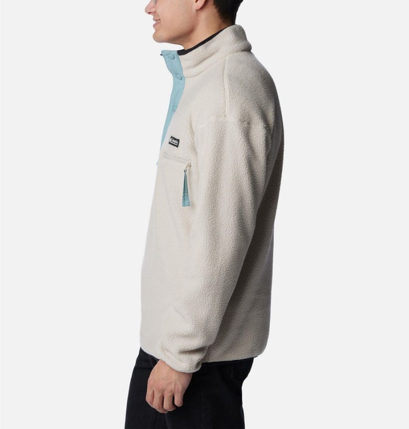 White Men's Columbia Helvetia Half Snap Fleece Pullover | QHKSC-0895